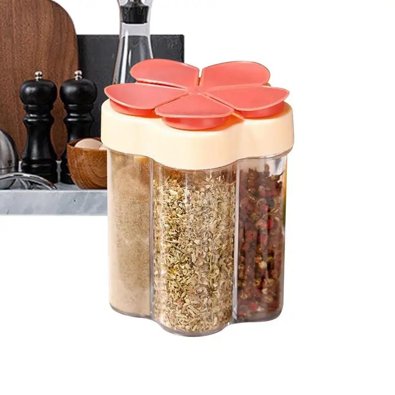 

Transparent Spice Box 5 Compartments Spice Jars Empty Spice Dispensers Spice Container With Lid Compartment Seasoning Shakers