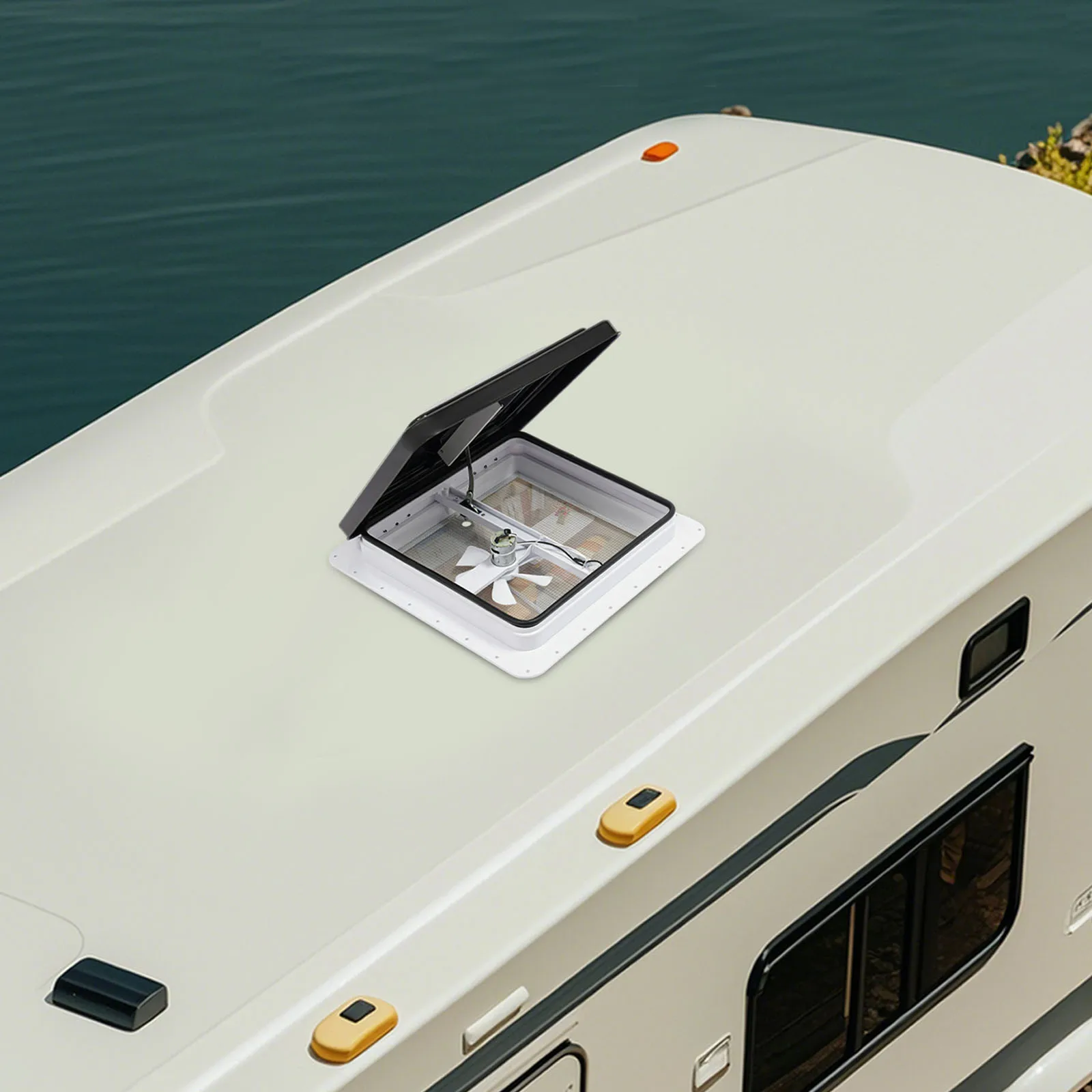 Universelles Oberlicht für Wohnmobile, 35,6 x 35,6 cm, mit Ventilator und Moskito-Bildschirm, wasserdicht, staubdicht, für Wohnmobil, Wohnmobil – Detail 17