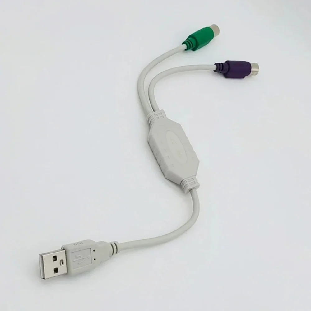 USB-듀얼 PS2 케이블 어댑터 USB(남성) - PS2(여성) 변환 케이블, 키보드 마우스 컴퓨터용 데이터 전송 변환 케이블