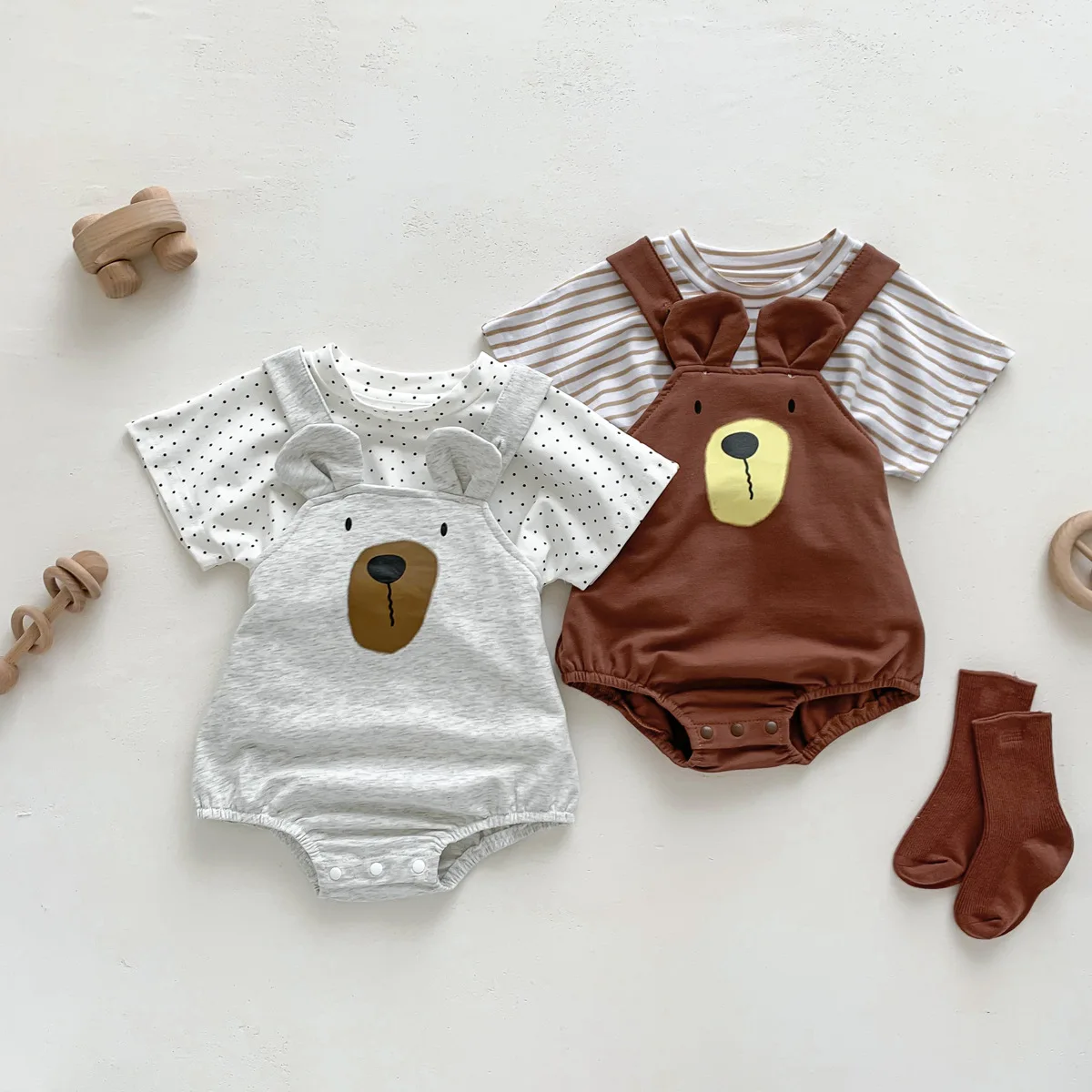 

Newborn Baby Clothes Summer 2023 Summer Clothes New Children's Bear Suspenders Crawling Clothes Baby Sling Bag Fart Ha Clothes
