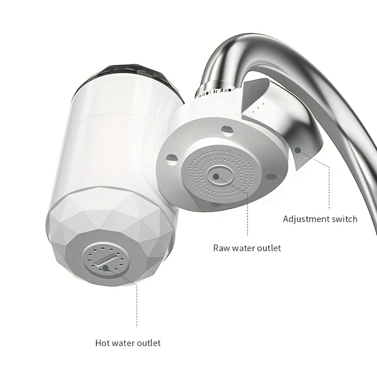 Electric Water Heater Instantaneous Digital Display Electric Kitchen and Bathroom Quick-heating Heating Faucet RX-013