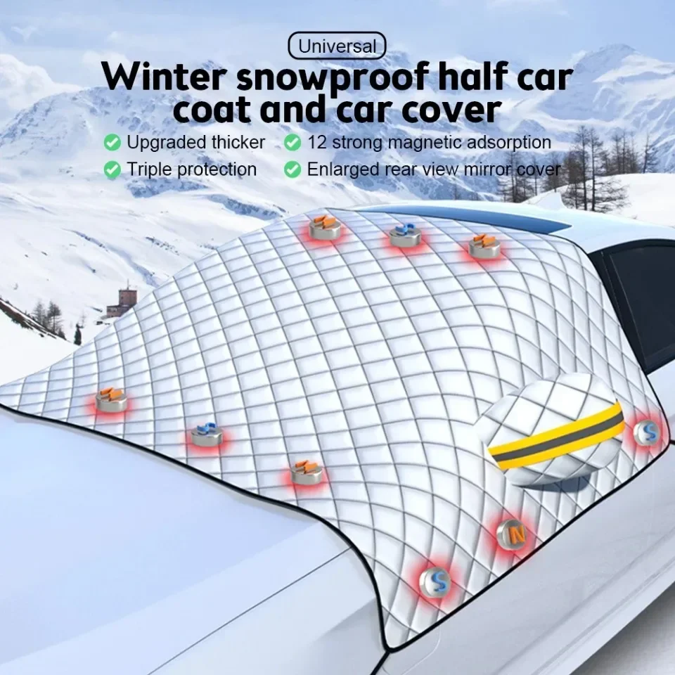 Car magnetic shield front windshield Sunshade Gear Cover sun shield thickened snow and frost protection car clothing
