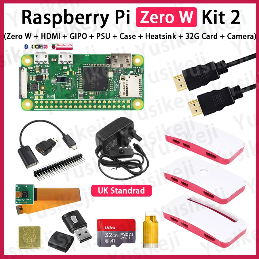 Raspberry Pi Zero W Starter Kit with Accessories and Storage Card