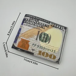 Humorous 100 Dollar Pattern PU Leather Wallet - Unique Gift (A)