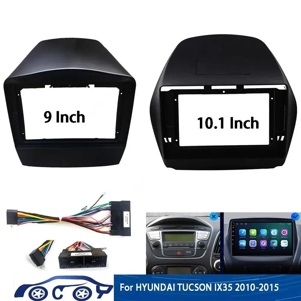 

10,1/9 дюймовая рамка автомобильного DVD-плеера, комплекты отделки аудиоприборной панели, панель радио-плеера, экран 2 Din для HYUNDAI IX35 2011-2017Trim комплекты