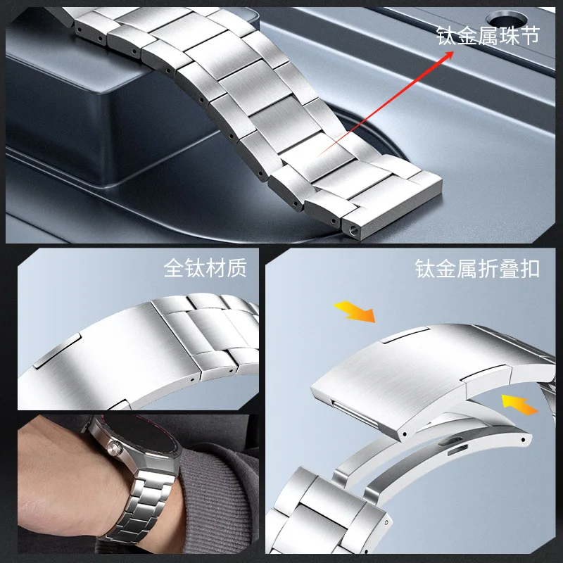 Premium 20/22mm Titanium Metal Wristband Bracelet