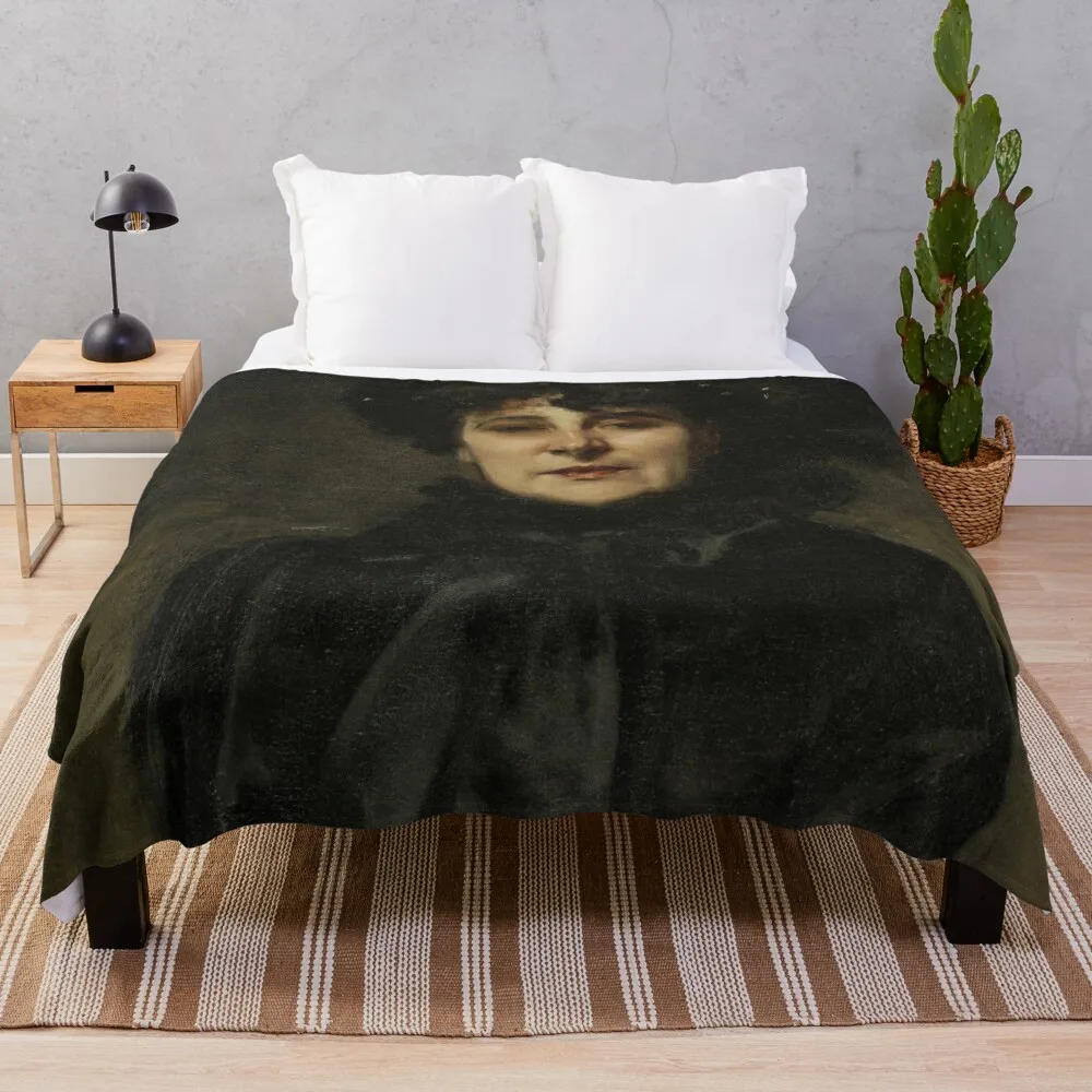 

Portrait de Madame Allouard-Jouan (ca. 1884) by John Singer Sargent Throw Blanket Retros Flannel Fabric Hairys Blankets