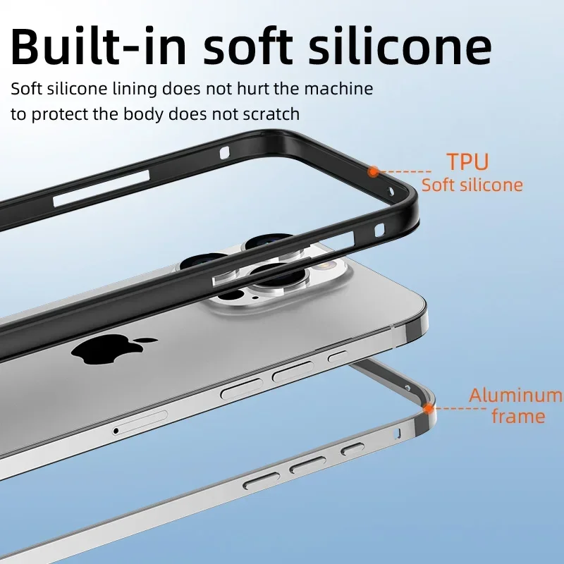 Enhanced Hybrid Silicone & Aluminum Phone Case with Heat Bumper Protection