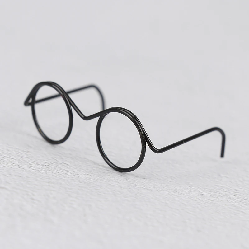 10Pcs Fashion Round Frame Lensless Retro Cool Doll Glasses For Doll 30cm
