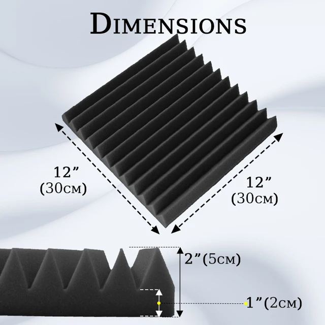 TOUO-Panel de espuma acústica para estudio, paneles de esponja de pared insonorizados, Material absorbente de sonido, tratamiento de absorción de tambor para habitación, 6-24 piezas - Imagen 3