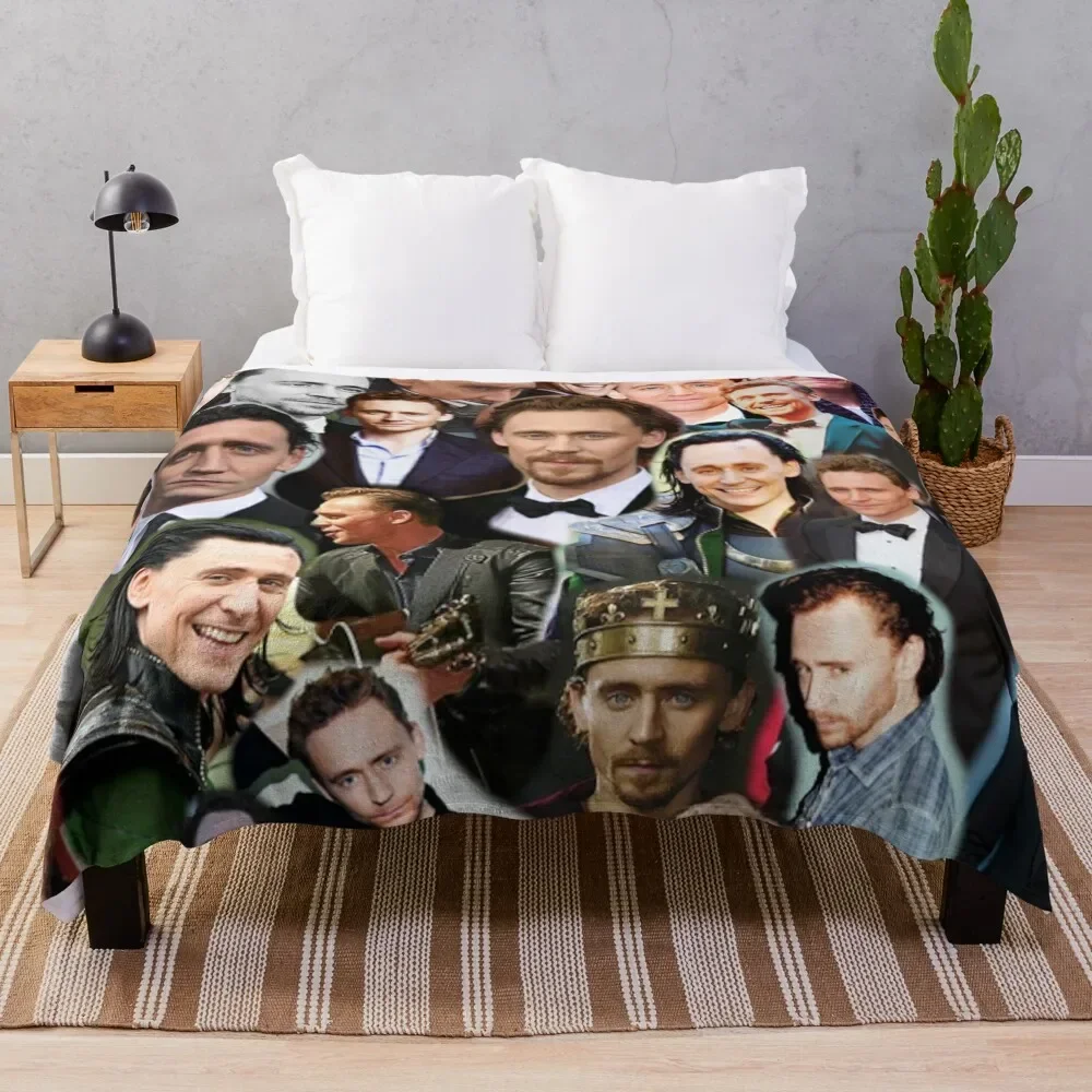 

Tom Hiddleston Photo Collage Throw Blanket Travel fluffy Camping Blankets
