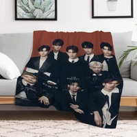 Kpop ZB1 ZEROBASEONE Bedspread on the Bed Thick and Warm Fleece Blanket Sofa Blankets & Throws Furry Winter Knee Baby Bedspreads 2