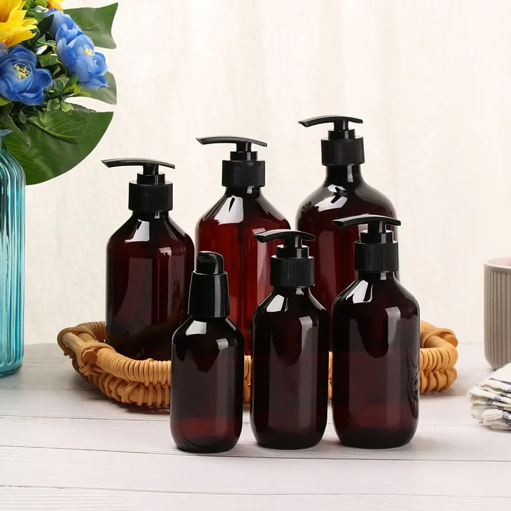 Soap Dispenser Shampoo Shower Gel Brown Pump Container Hand Sanitizer Soap Dispenser 100ml-500ml Liquid Storage Container Home Bath Supplies soap dispenser,soap pump,soap dispenser head,wall mounted dispenser,shower dispenser,shampoo bottles