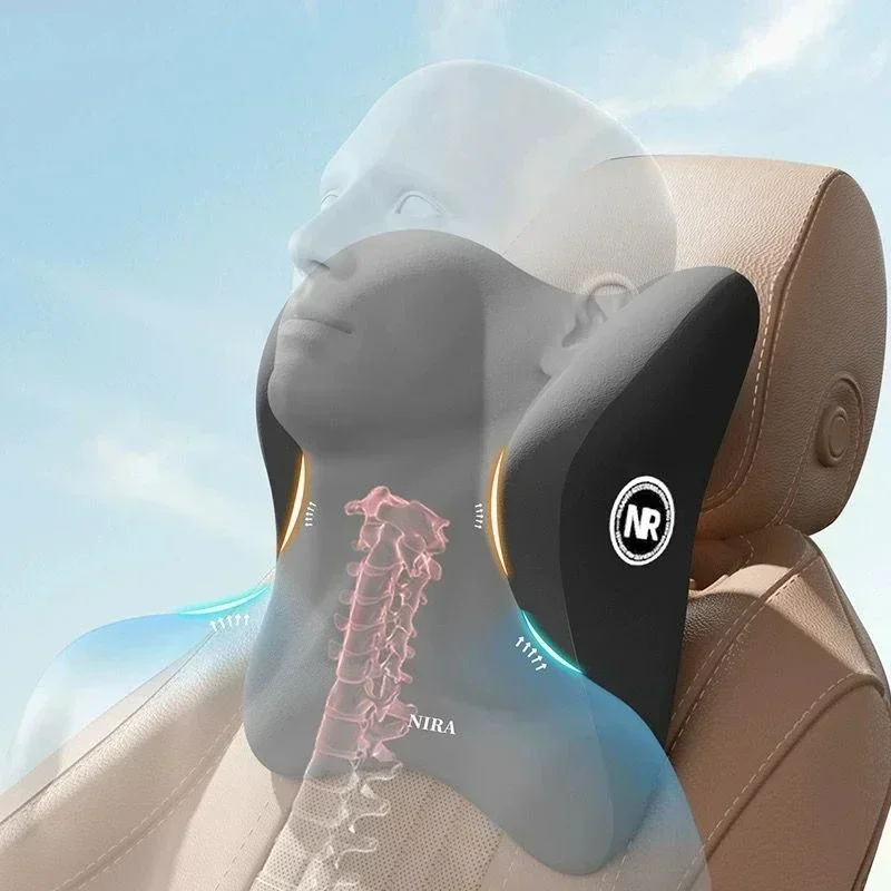 Car Headrest Lumbar Support Lumbar Cushion Memory Foam Cushion Backrest Lumbar Pillow Car Comfortable Neck Pillow Car Accsesorie