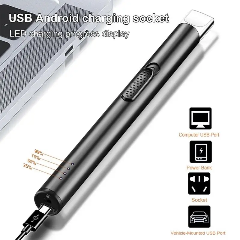 USB Electric Lighter Windproof Kitchen Lighter Rechargeable Arc Gas Stove Outdoor BBQ Candle Pulse Ignition Guns