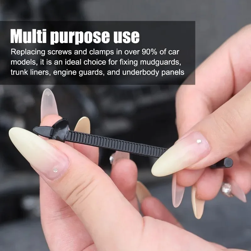 Nylon Straps Self-Locking Releasable Cable Ties Car Fastener Clips Zip Ties Cable Ties for Wiring Harness DIY Tools Accessories