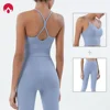 Women's Naked Feeling 2 Piece Gym Set - Seamless Sports Bra & High Waist Leggings, Shockproof Breathable Fitness Clothing, S-XL
