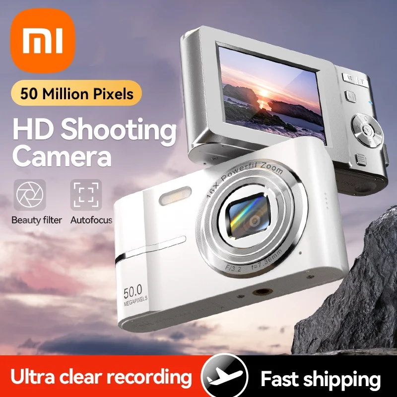 Digital Camera Xiaomi 4K 50MP 16X Student Outdoor Anti-Shake Digital Video Flash Video Recorder Small