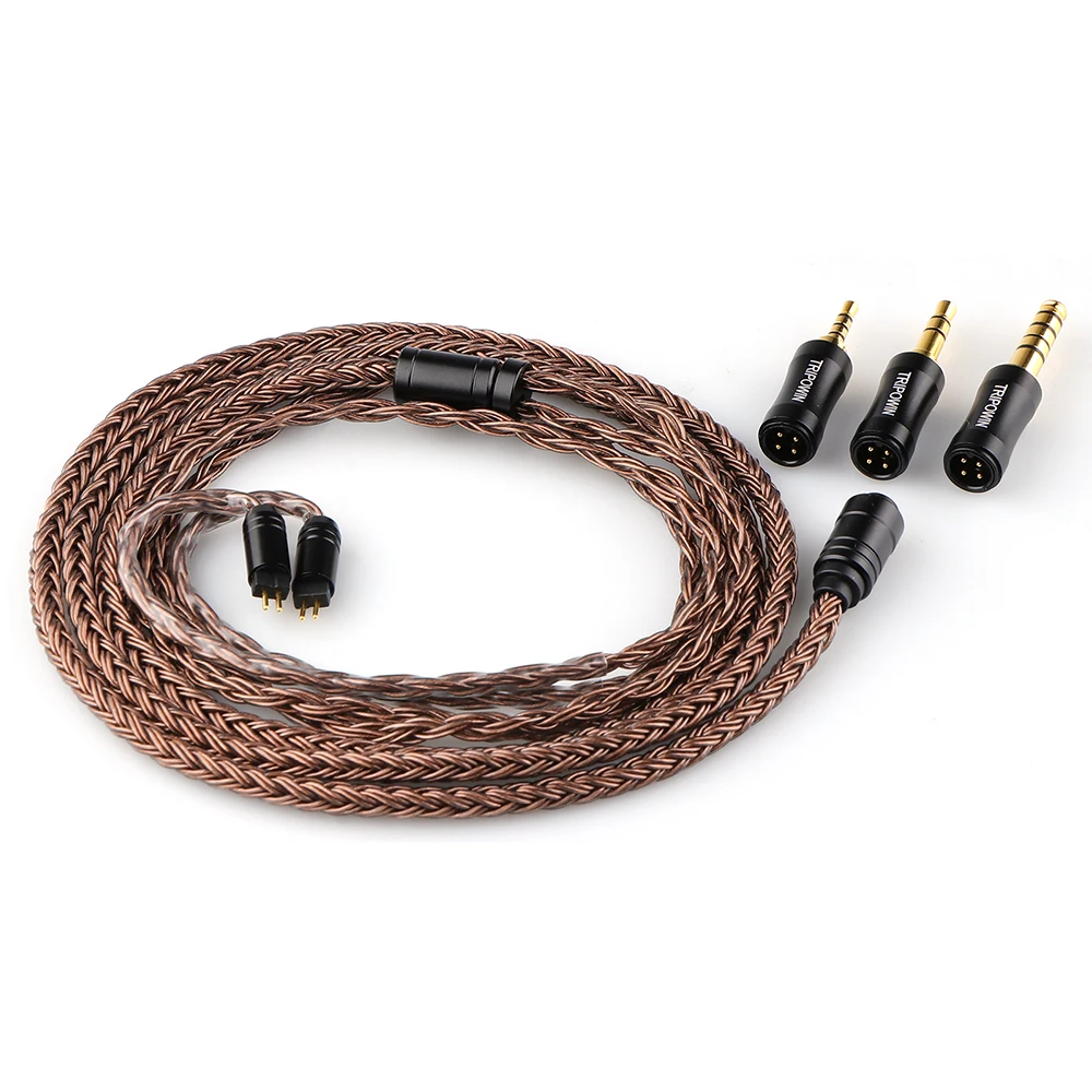 Âmbar Tripowin 32awg Ofc Oxigênio Livre Cabo Hifi Cabo Iem com Intercambiáveis 2.5 Milímetros 3.5 Milímetros 4.4 Milímetros Plug Pvc Luva para Audiophile - Image 6