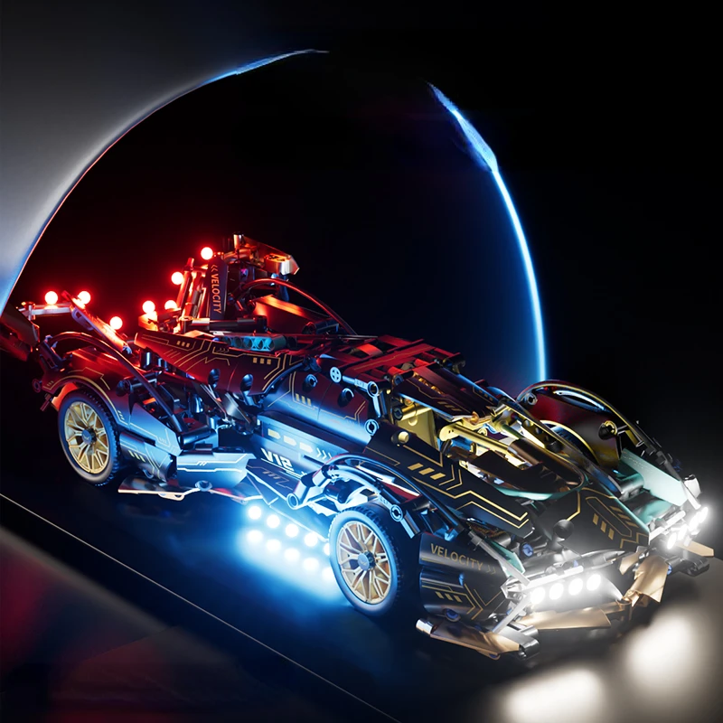 Black V12 Block Roadster RC Tech Racer 1:14DIY Roadster building