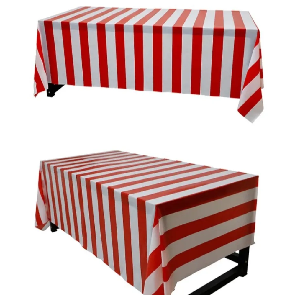 Tablecloth Table Cover Party Birthday Covers Striped Circus Stripe Picnic Dining Plastic Summer Cloth Clothes Wedding Christmas