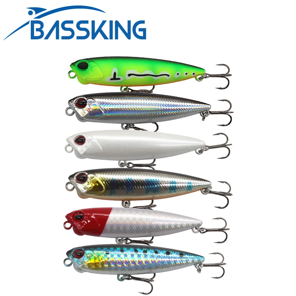 

BASSKING Topwater Floating Pencil Wobblers 65mm/5.5g 100mm/14g Bass Lure Stickbait Snakehead Professional Artificial Hard Bait