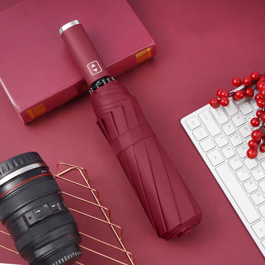Premium Windproof Automatic Umbrella - UV Protection with Reinforced Design for All-Weather Use