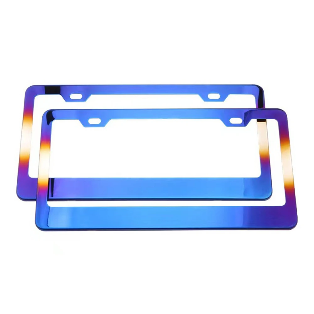 License plate frame Universal Colorful Stainless Steel Art Craft Aluminium Alloy Automotive Accessory