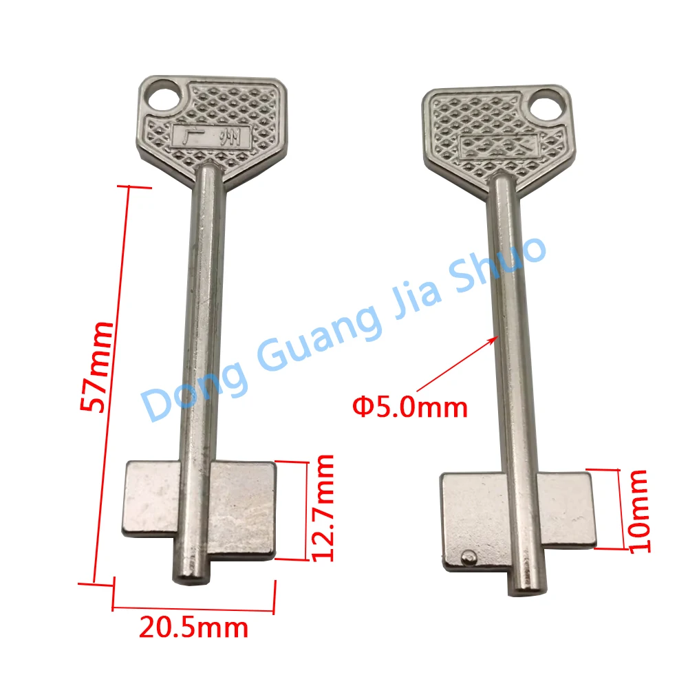 Blank Key Blanks JS 2365 Double Flagpole Key Embryo Handle Panel With Dot Safe Embryo 10pcs