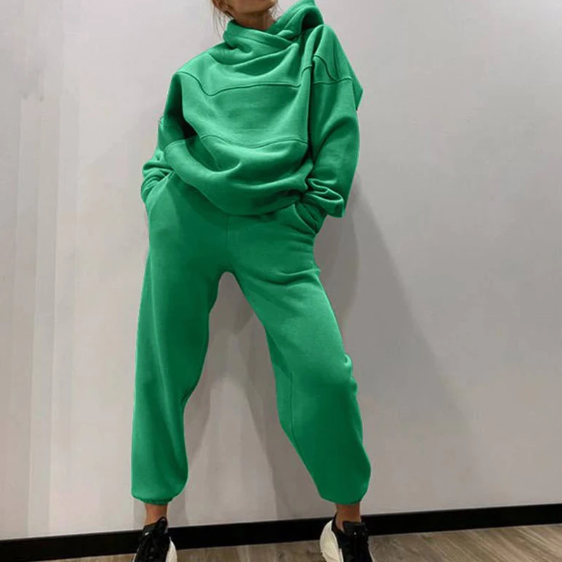 Conjunto Deportivo De 2 Piezas Con Capucha Para Niñas Adolescentes – Sudadera Y Pantalones De Forro Polar Suave