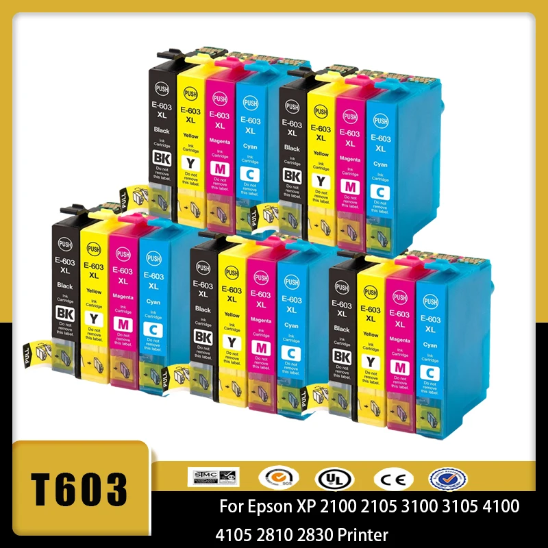 Vliaxh Per Epson 603 603Xl T603Xl E-603Xl Sostituzione Cartuccia D'Inchiostro Compatibile Per Deskjet Wf-2810Dwf Wf-2835Dwf Wf-2850Dwf