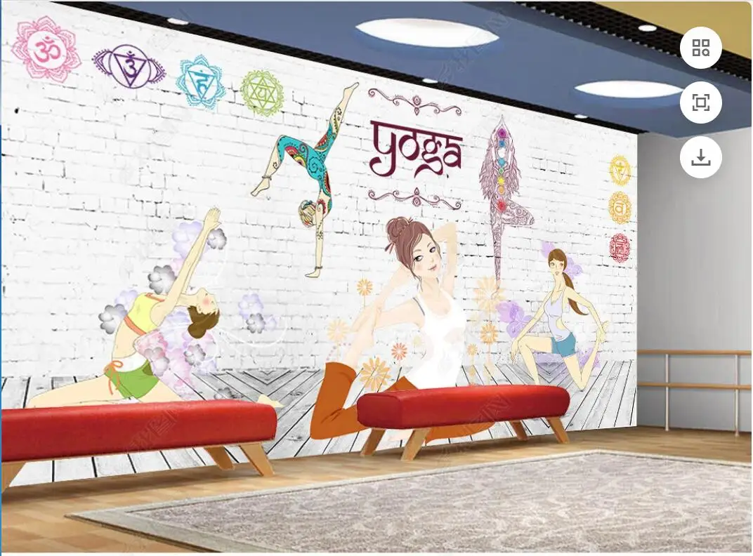 

3d photo wallpaper custom mural Vintage Brick Wall Yoga background home decor 3d murals wallpaper for walls 3d living room