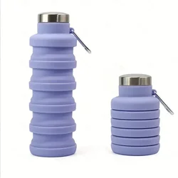 Portable 500ml Silicone Collapsible Water Bottle - Food - Grade Foldable Mug (VIOLET/紫罗兰)