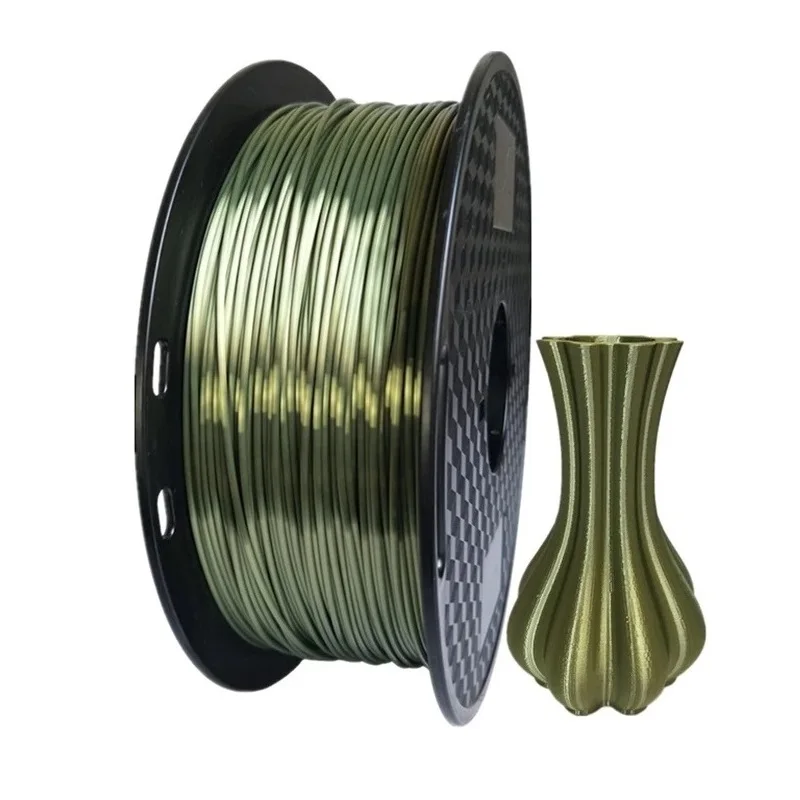EasyThreed 3D 프린터 PLA 실크 필라멘트 1.75mm 실키 필라멘트 PLA 1KG 고품질 3D PLA 블랙 실버 버블 진공 없음