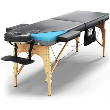 Luxton Home Premium Memory Foam Massage Table - Easy Set Up - Foldable & Portable with Carrying Case