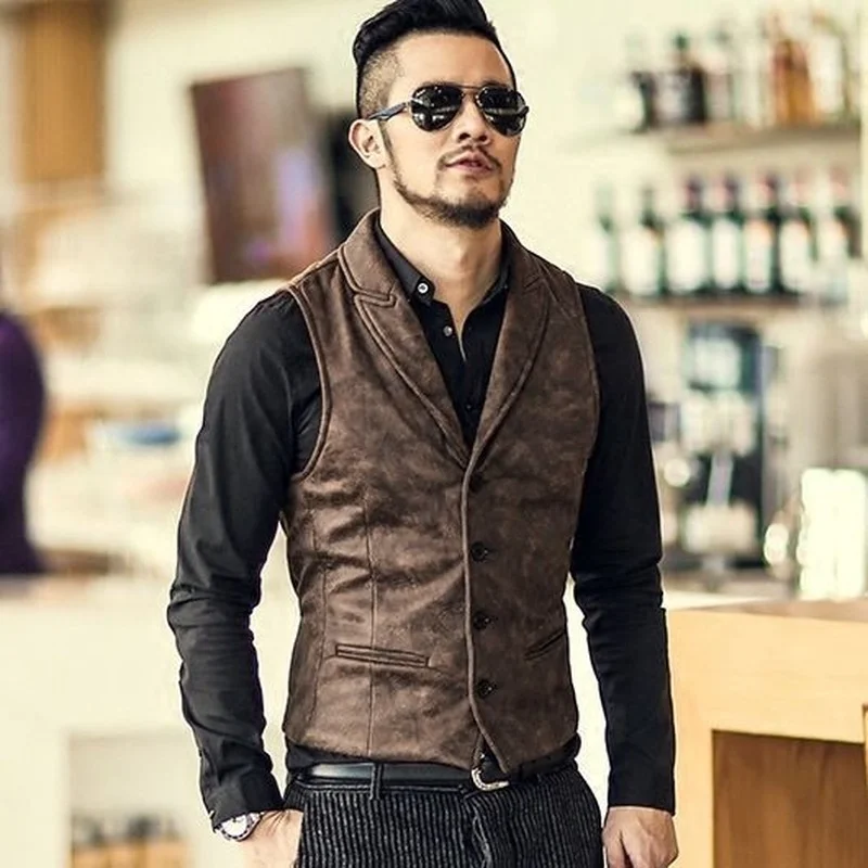 Fabric Vest Jacket Suede Vest Jacket Fabric Waistcoat Suede