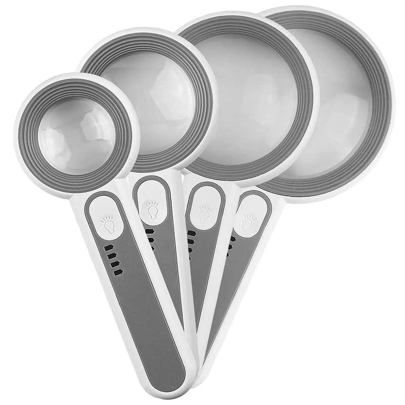 5X 6X 11X 12X Illuminated Handheld Magnifier Rechargeable Magnifying Glass with Touch LED Light 3 Lighting Modes Reading Loupe