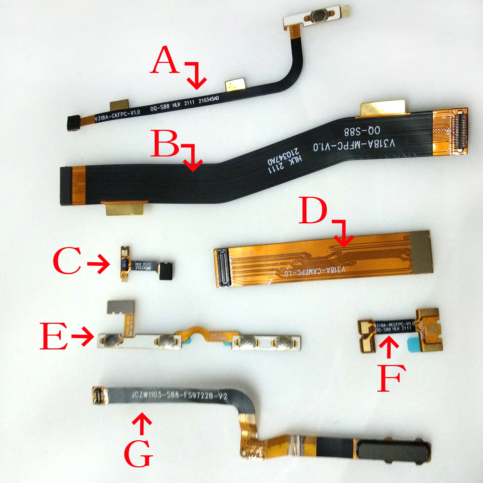 

For Oukitel WP13 Motherboard FPC Cable Flex or Original fingerprint or Power+Volume Button FPC or LED Flash Light FPC