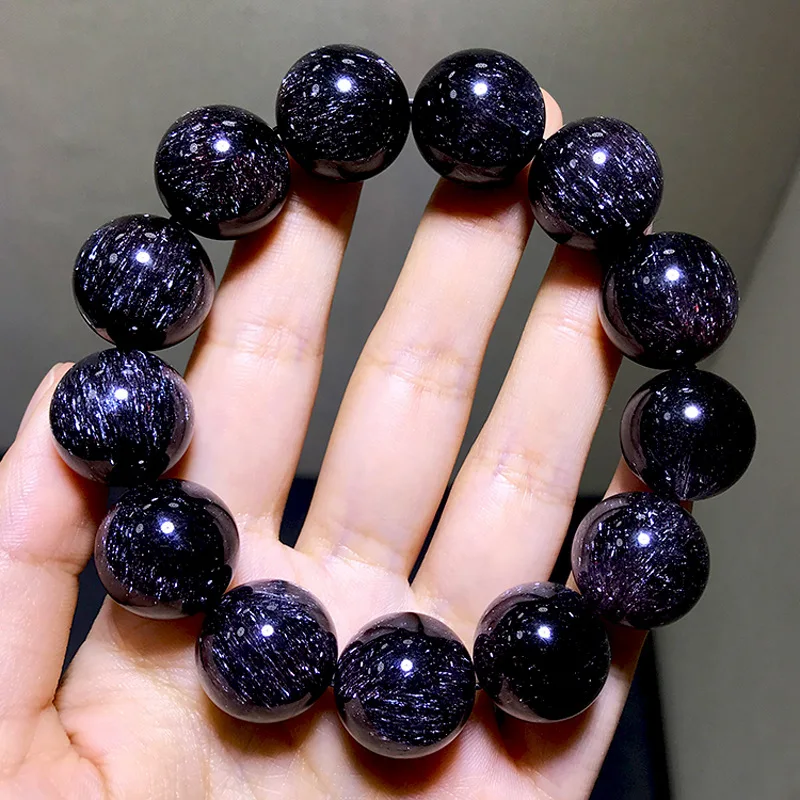 Natural red, black, and purple super seven color bracelets with top-notch crystal scattered beads are worth collecting