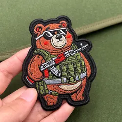Premium Embroidered Military Tactical Bear Patch with Hook Backing (AA48 - 2 with velcro)