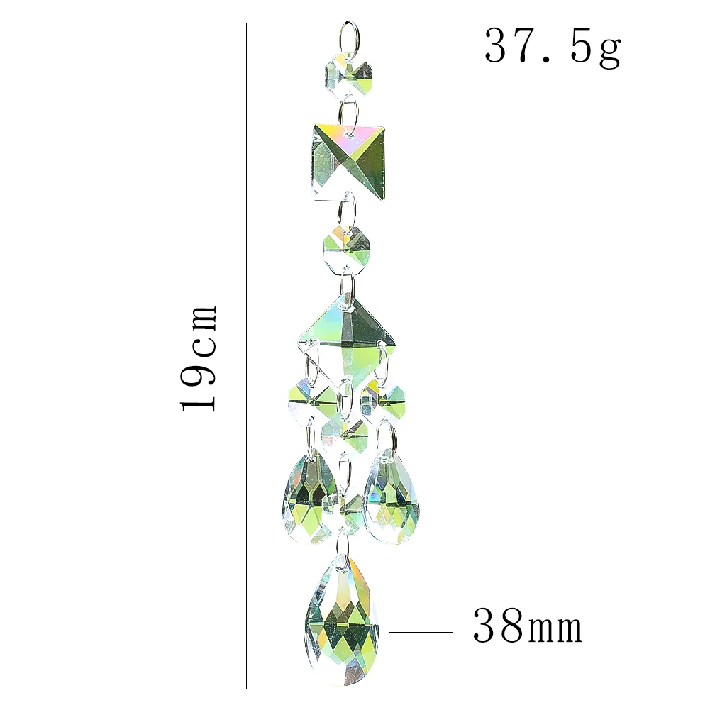 Crystal Suncatchers for Window Garland Hanging Prism Wind Chimes Catcher Chandelier Parts Replacement Rainbow Maker Garden Decor images - 6