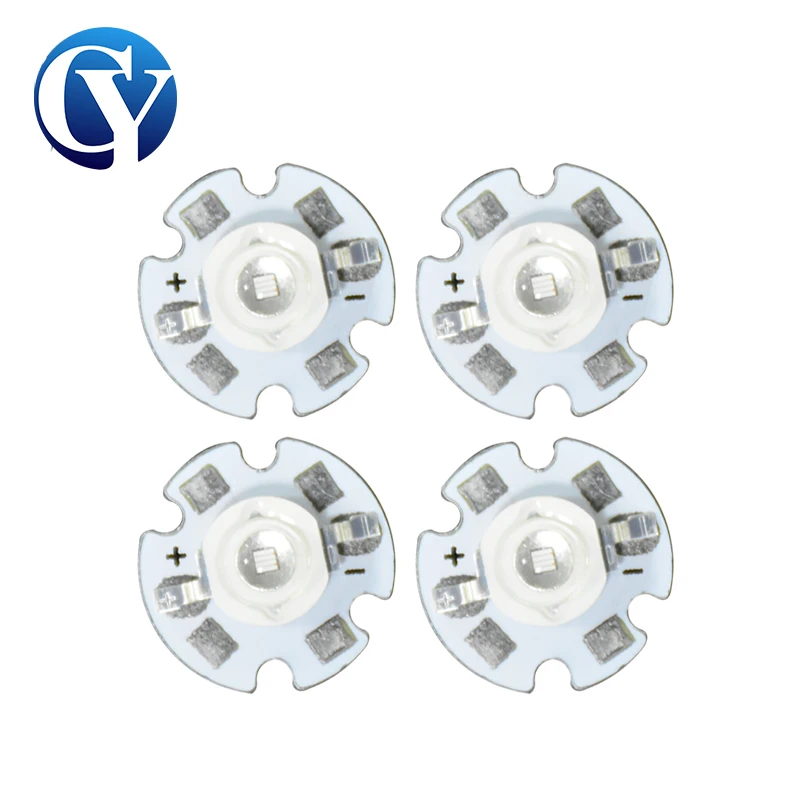 5PCS 16mm Aluminum High Power 365nm 3W UV Purple LED 385nm Ultraviolet Bulbs Lamp Chips 395nm 405nm Gel Curing Light uv curing lamp