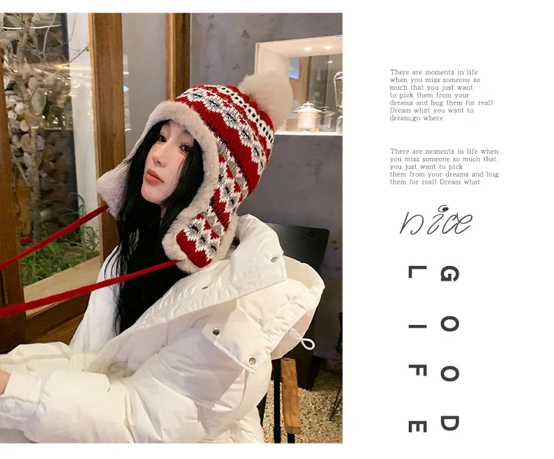 Russische Männer Frauen Gestrickte Trapper Earflap Ski Cap Neue Männlich Weiblich Dicke Warme Winter Beanie Fell Pompon Russain Hut_voghion.com