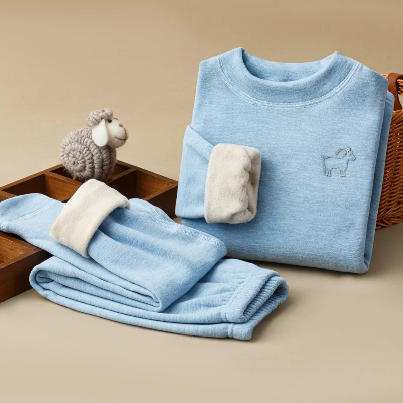 Inverno Baby Kids Biancheria intima termica Set di abbigliamento per bambini Indumenti da notte senza cuciture per ragazzi Ragazze Pigiami Set Vestiti caldi per adolescenti - immagine 3