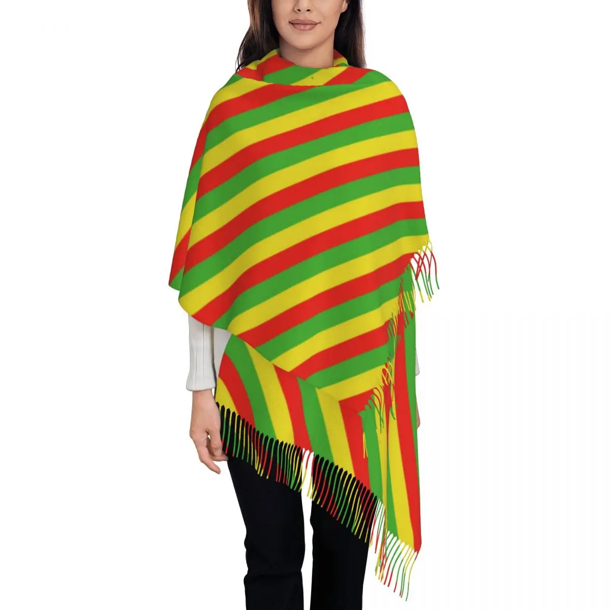 

Vintage Striped Abstract Background Women's Pashmina Shawl Wraps Fringe Scarf Long Large Scarf