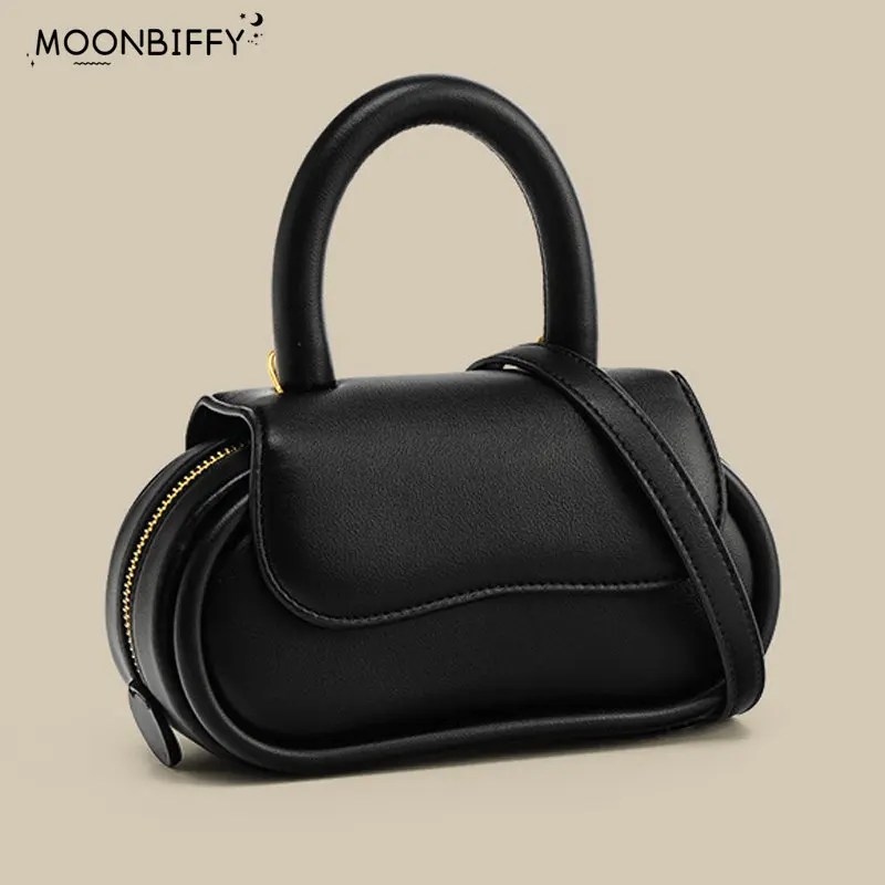 

2023 Small Pea Handbag New Trend Design Soft European Female Fashion Cross-body Single Shoulder Bag Lady Split Leather Messenger