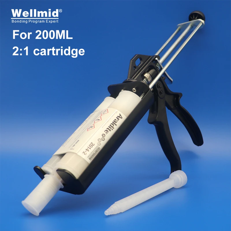 Araldite 200Ml 2:1 Cartuccia Ab Power Gun Pistola Di Erogazione Manuale Per Calafataggio Dispenser Di Miscelazione 2014-2 Pistola Per Colla Interament