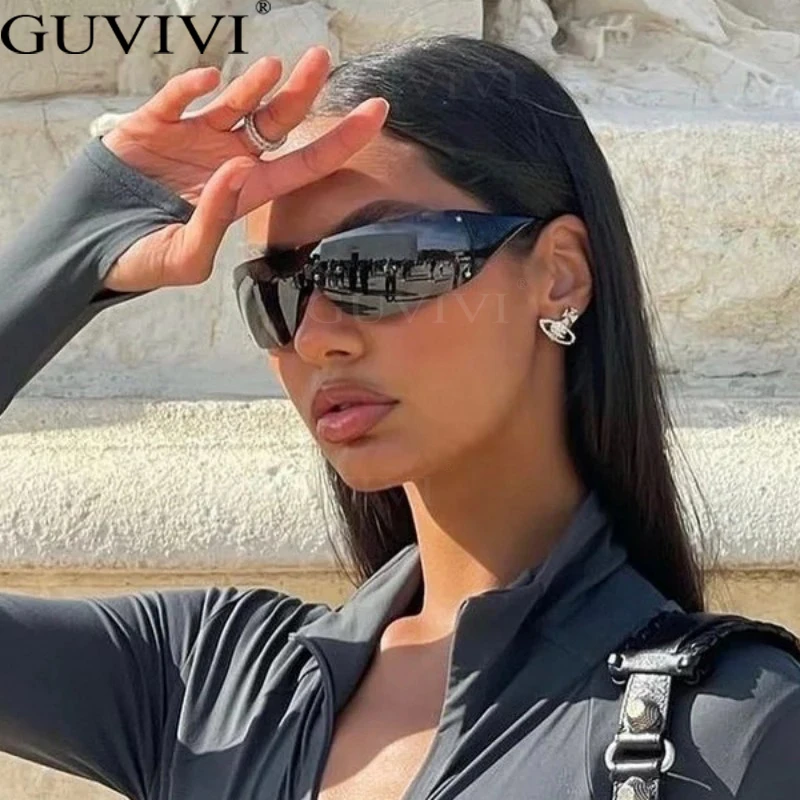 Gafas de sol Punk de una pieza para mujer, gafas sol Y2k de de lujo, gafas envolventes, gafas de sol de 2000, gafas de diseñador UV400| | - AliExpress