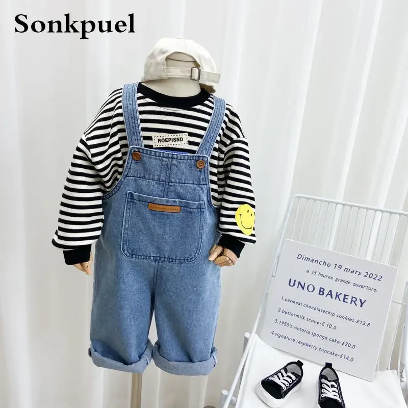 2024 Children Overalls Pants Boys Fall Pants New Baby Trousers Spring Autumn Jeans Girls Simple Pants