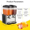 Commercial Beverage Dispenser 9.6 Gal Drink Dispenser,Food Grade Material Stainless Steel Slushy Machine Thermostat Controller 3